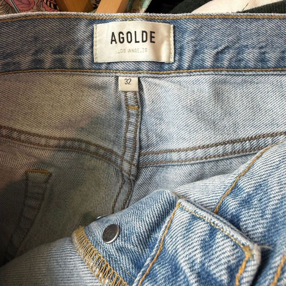Agolde Swapmeet Blue Denim Parker Vintage Cut-Off Jean Shorts Women's Size 32 - Picture 6 of 7